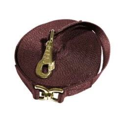 Kensington 30ft Flat Nylon Lunge Line - Brown W/Goldtone