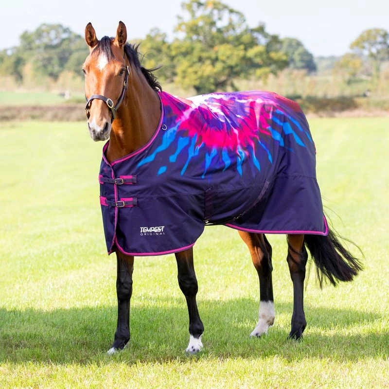 Shires Highlander Minature Turnout Lite - Pink Tie Dye 1 Shires Highlander Minature Turnout Lite - Pink Tie Dye