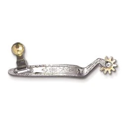 Toklat 1/2" Floral Engraved Band Western Spur - Stainless Steel