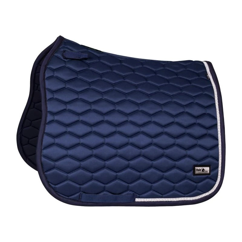 Fair Play Hexagon Pearl Dressage Saddle Pad - Navy 1 Fair Play Hexagon Pearl Dressage Saddle Pad - Navy