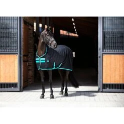 Amigo Polyester Stable Sheet - Black/Teal/Dark Cherry