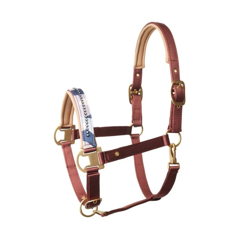 Horze Terrazzo Neoprene Lined Halter With Crystals - Smoked Paprika 1 Horze Terrazzo Neoprene Lined Halter With Crystals - Smoked Paprika