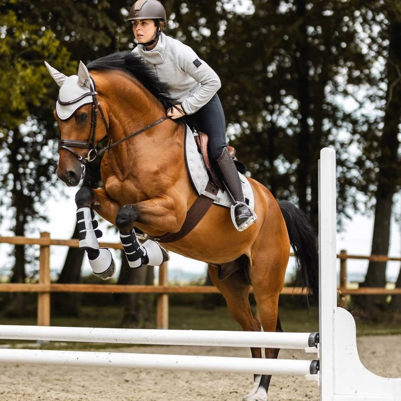 Horze Smoky Twilight Air Mesh Ear Net - Quiet Grey 3 Horze Smoky Twilight Air Mesh Ear Net - Quiet Grey - Image 3