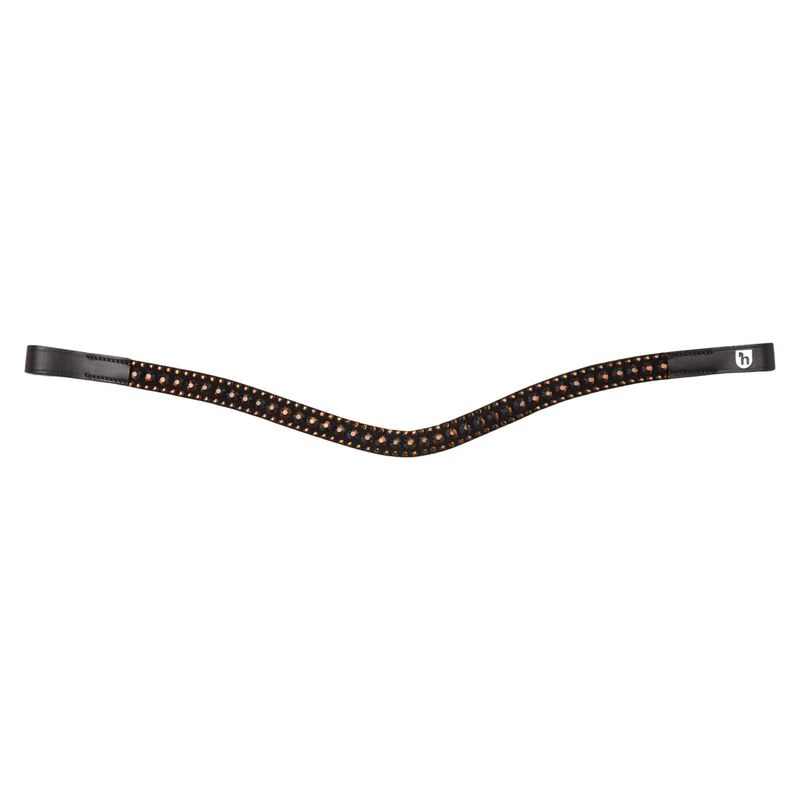 Horze St. Moritz Curved Crystal Browband - Chocolate Martini 1 Horze St. Moritz Curved Crystal Browband - Chocolate Martini