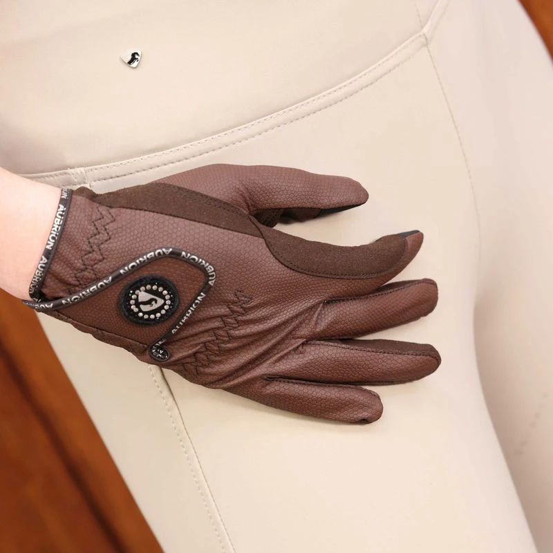Shires Aubrion Aachen Riding Gloves - Brown 3 Shires Aubrion Aachen Riding Gloves - Brown - Image 3